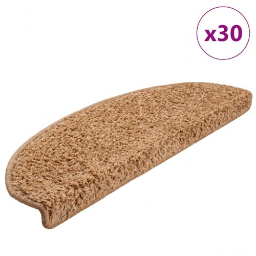 Trappemåtter halvrunde 30 stk. 65 x 21 x 4 cm - beige