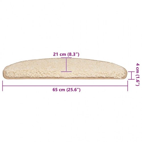 Trappemåtter halvrunde 30 stk. - creme 65 x 21 x 4 cm