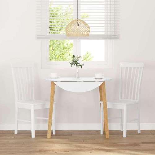 Spisebordsstole 2 stk. massivt gummitræ hvid