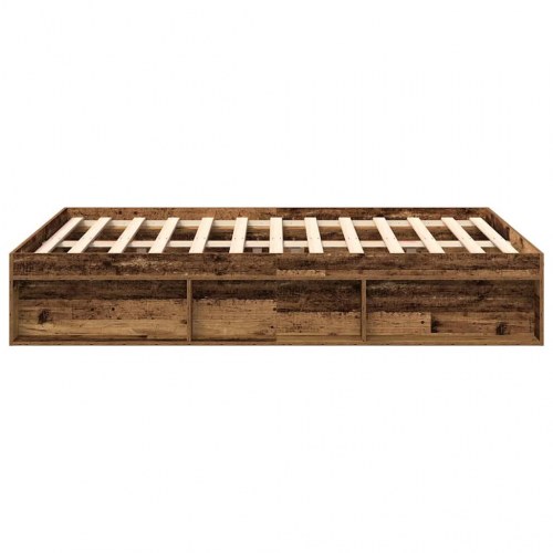 Sengestel uden madras 140 x 190 cm - konstrueret træ, antikt træ