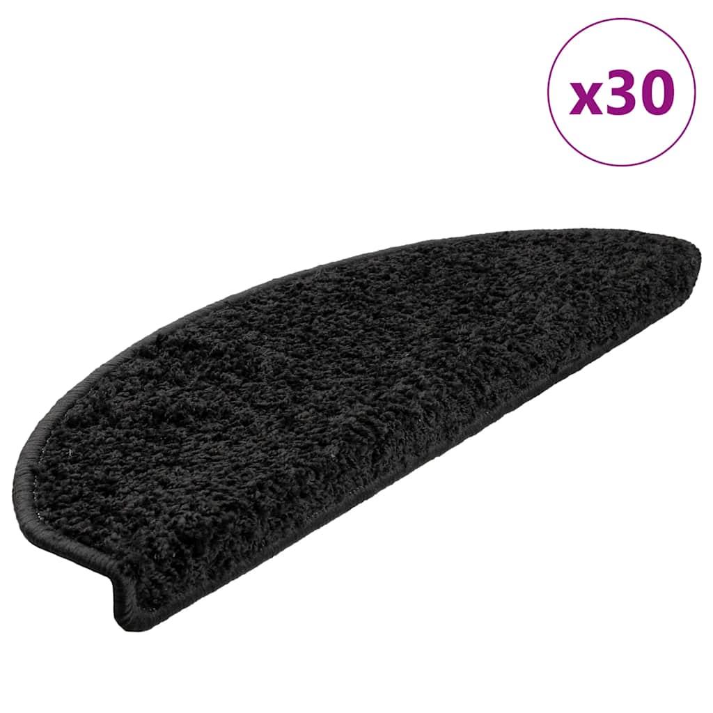 Trappemåtter 30 stk. 65x21x4 cm sorte halvrunde store