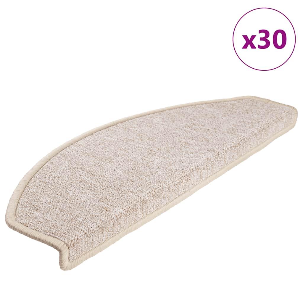 Trappemåtter - 30 stk. halvrunde, 65 × 24 × 4 cm, taupe