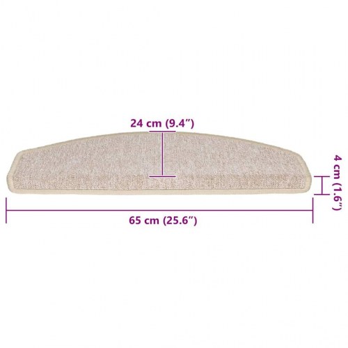 Trappemåtter halvrunde 30 stk. - taupe 65 x 24 x 4 cm