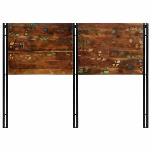 Sengegavl 140 cm massivt genbrugstræ og jern