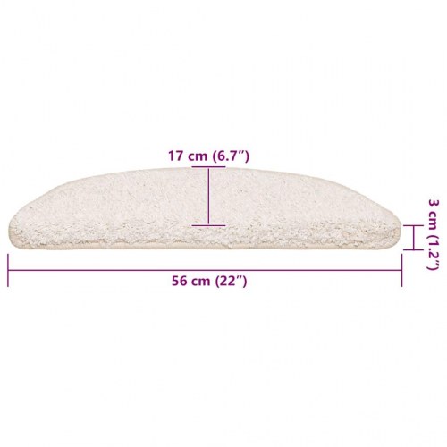 Trappemåtter 30 stk. halvrunde 56 x 17 x 3 cm - hvide