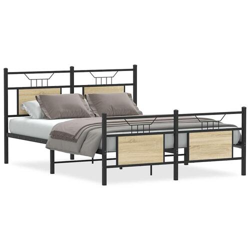 Sengeramme 140x200 cm uden madras konstrueret træ sonoma-eg