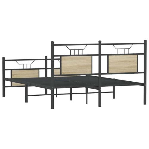 Sengeramme 140x200 cm uden madras konstrueret træ sonoma-eg
