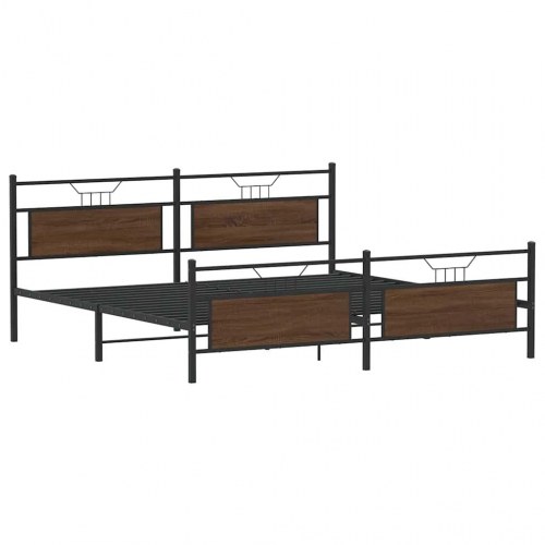 Sengeramme uden madras 193 x 203 cm - brun egetræ