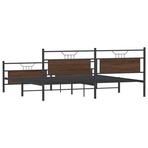 Sengeramme uden madras 193 x 203 cm - brun egetræ