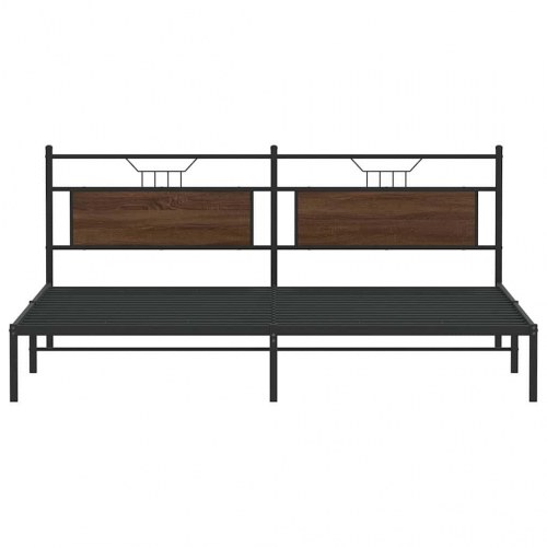 Sengeramme uden madras med sengegavl 193 x 203 cm - brun eg