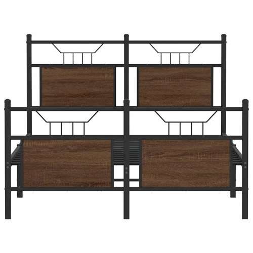 Sengeramme 120 x 190 cm uden madras - brun egetræ