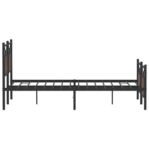 Sengeramme 150 x 200 cm med hoved- og fodgærde - brunt eg