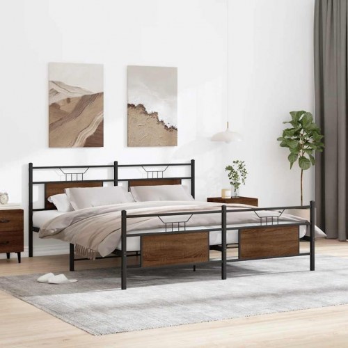 Sengeramme uden madras 160 x 200 cm - brun egetræ