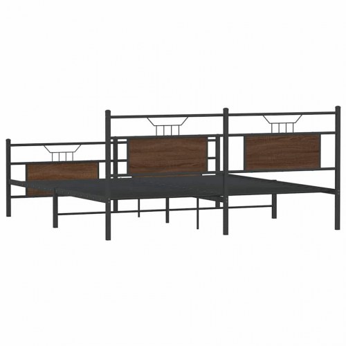 Sengeramme uden madras 160 x 200 cm - brun egetræ