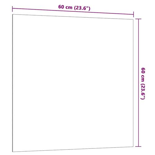Væghængt magnettavle 60x60 cm hærdet glas hvid