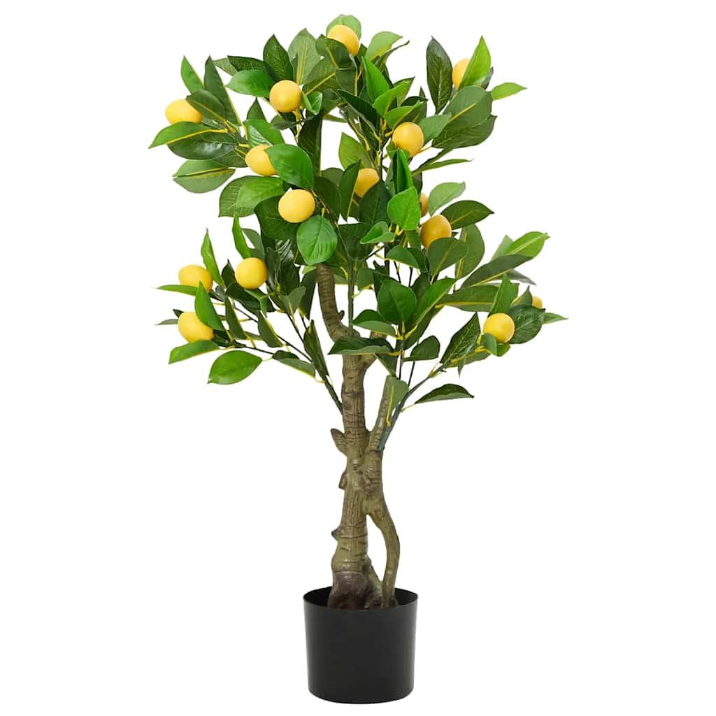 Kunstigt citrontræ 90 cm med 234 blade og 38 citroner grøn