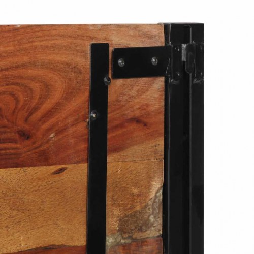 Sengegavl i massivt genbrugstræ og jern - 120 cm
