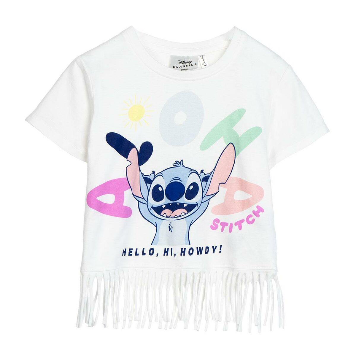 Børne Kortærmet T-shirt Stitch Hvid 8 år
