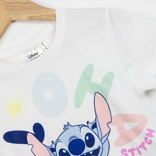 Børne Kortærmet T-shirt Stitch Hvid 5 år