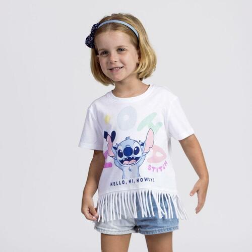 Børne Kortærmet T-shirt Stitch Hvid 5 år