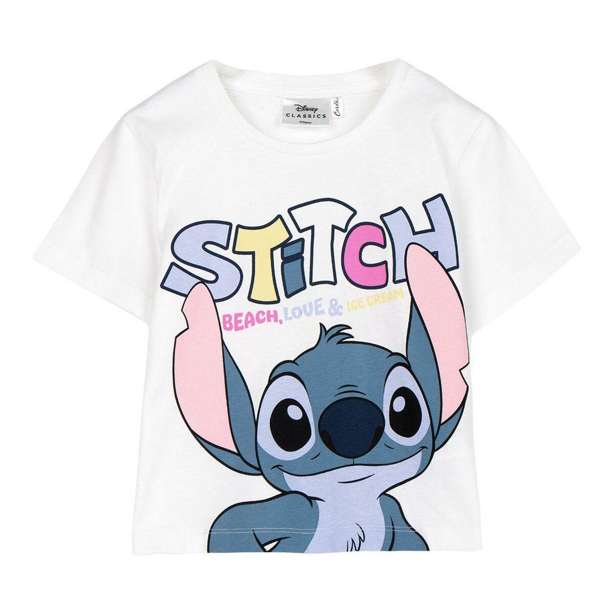 Børne Kortærmet T-shirt Stitch Hvid 6 år