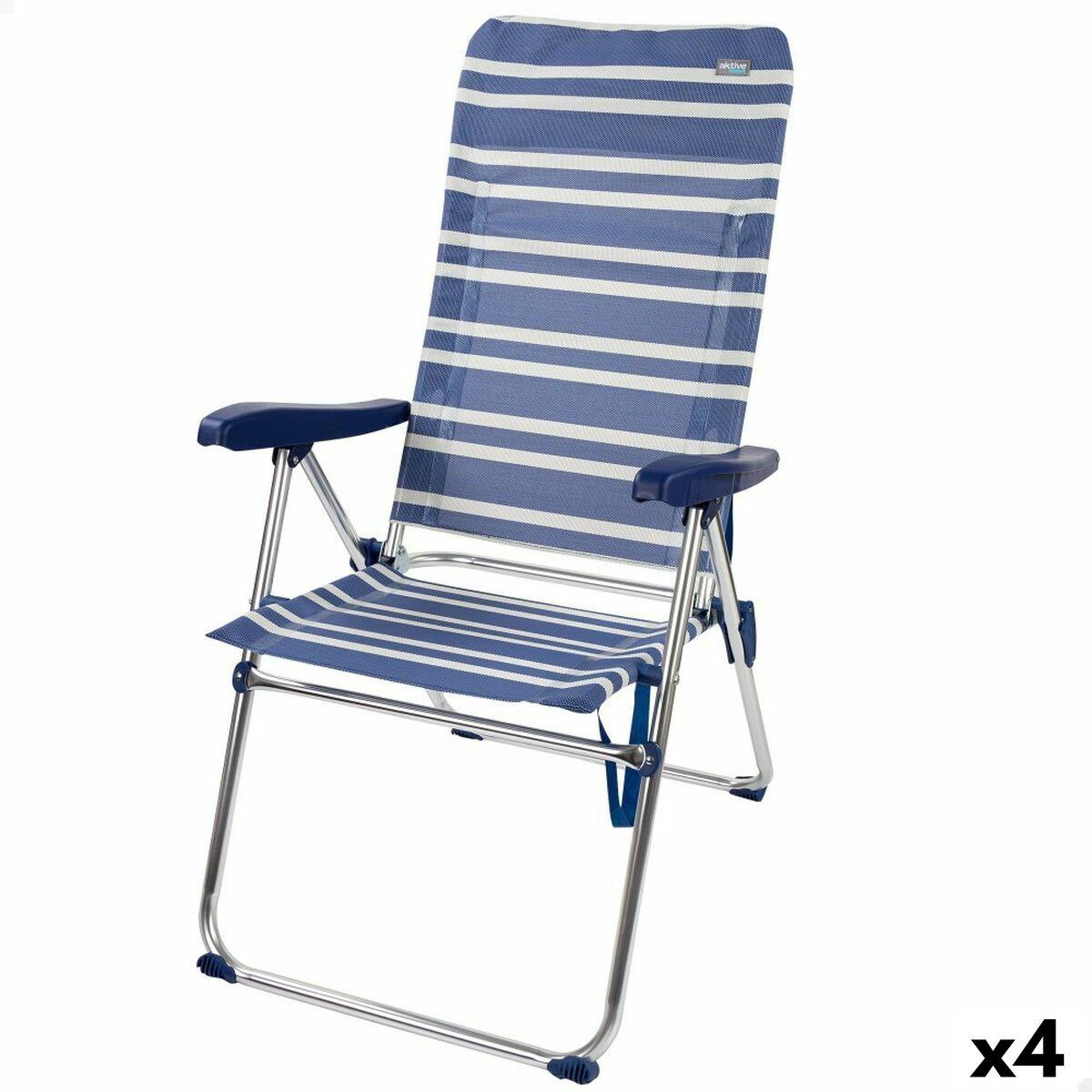 Polstrede Campingstol Aktive Mykonos 47 X 108 X 66 Cm 4 Enheder