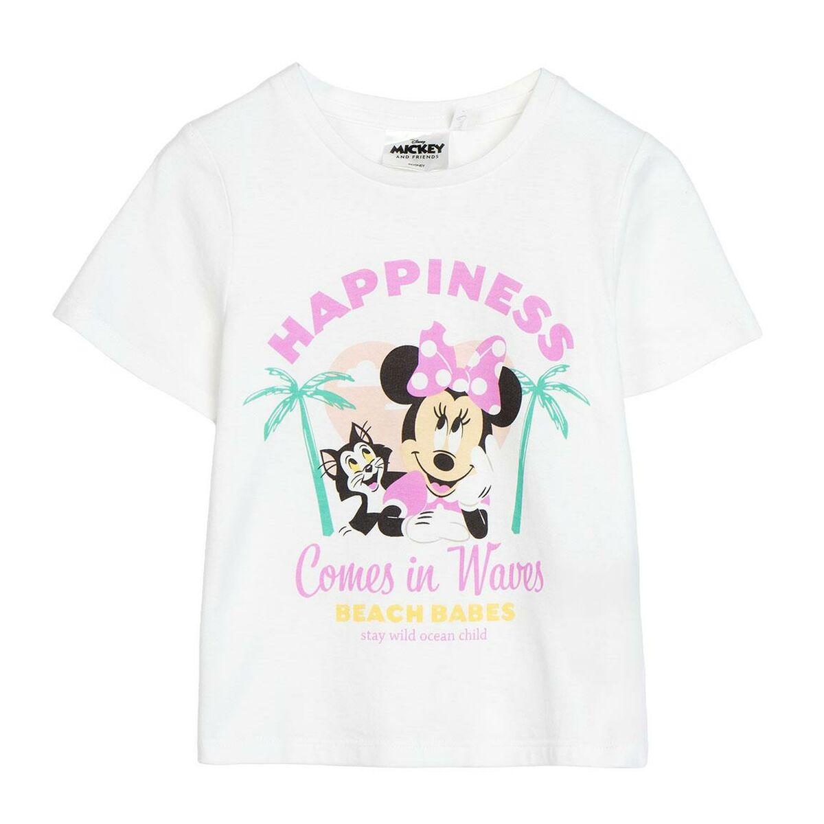 Børne Kortærmet T-shirt Minnie Mouse Hvid 6 år