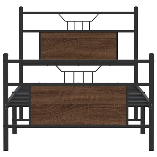 Sengeramme 90 x 190 cm uden madras - brunt egetræ