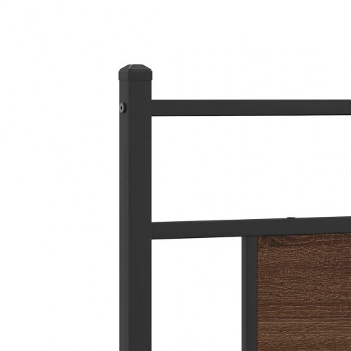 Sengeramme med sengegavl 90 x 190 cm - brun egetræ