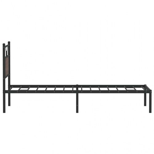 Sengeramme med sengegavl 90 x 200 cm uden madras - brun egetræ