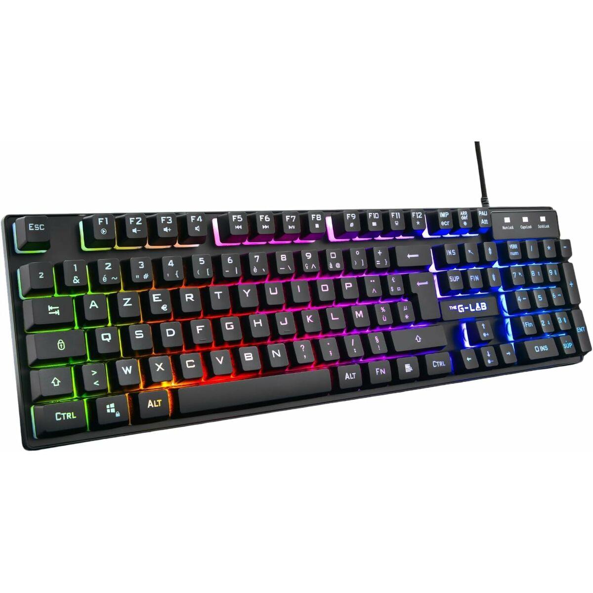 Gaming Tastatur The G Lab Keyz Caesium/sp Sort Spansk Qwerty