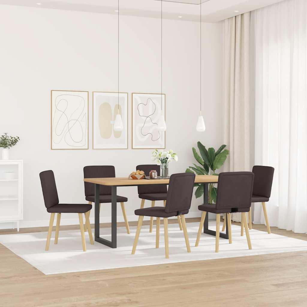 Spisebordsstole i stof - 6 stk., mørkebrun