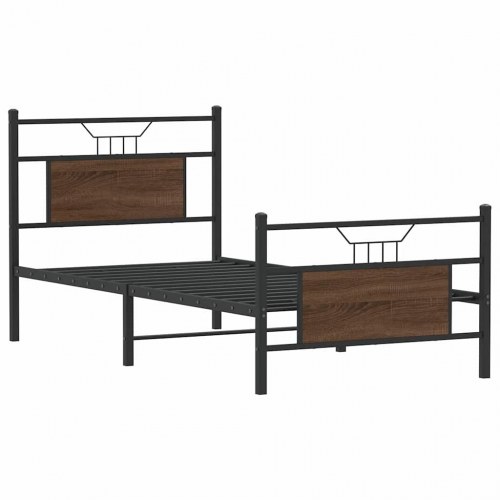 Sengeramme 75 x 190 cm uden madras - brun egetræ