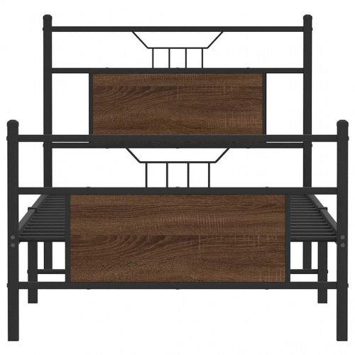 Sengeramme 75 x 190 cm uden madras - brun egetræ