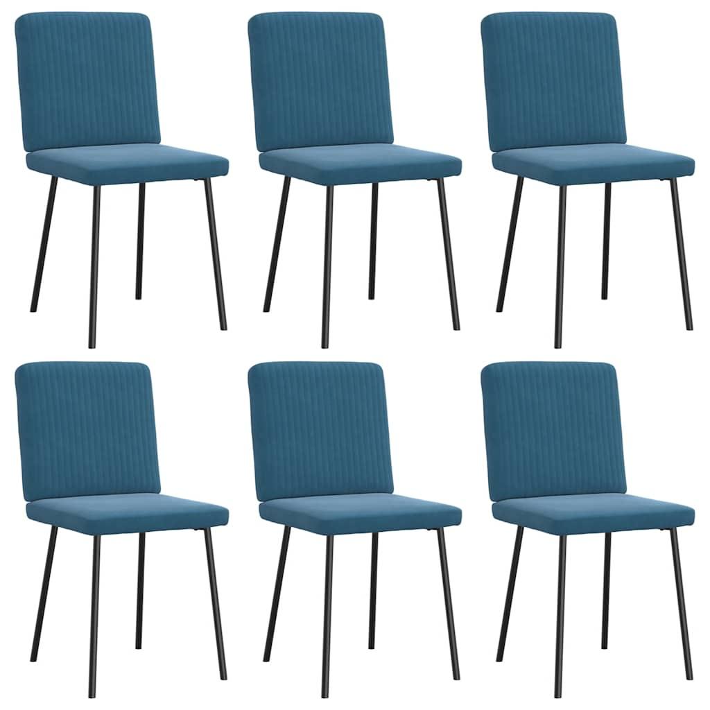 Spisebordsstole 6 stk. velour blå