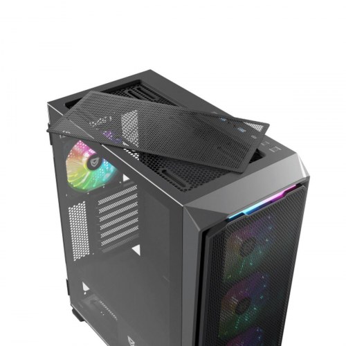 PC cabinet Nfortec Krater X - sort meshfront med RGB-blæsere