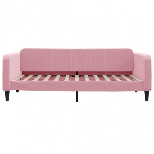 Daybed 100x200 cm i velour - lyserød sovesofa