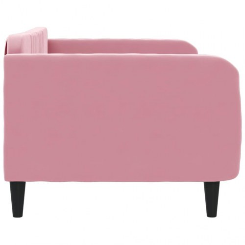 Daybed 100x200 cm i velour - lyserød sovesofa