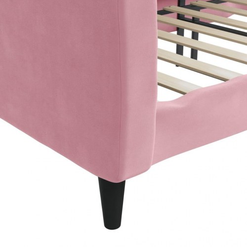 Daybed 100x200 cm i velour - lyserød sovesofa
