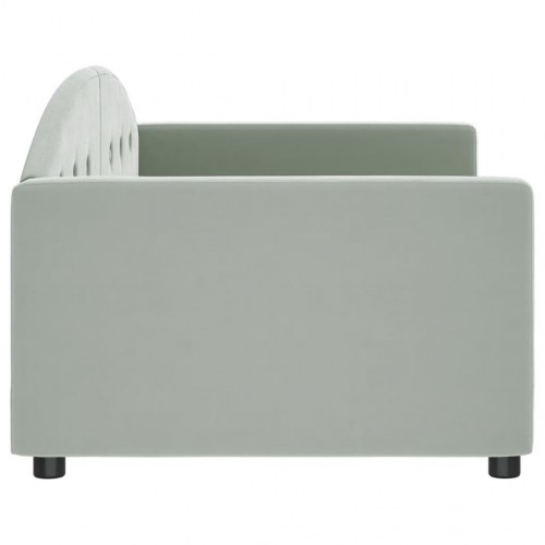 Daybed 90×190 cm i velour - lysegrå sovesofa