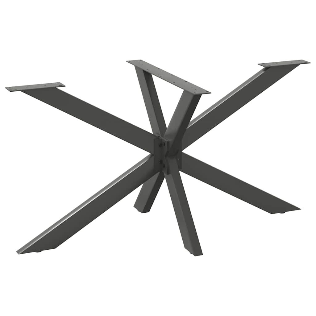 Spisebordsben edderkopform 150x78x(72-73) cm stål antracitgrå