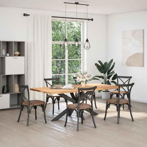 Spisebordsben edderkopform 150x78x(72-73) cm stål antracitgrå