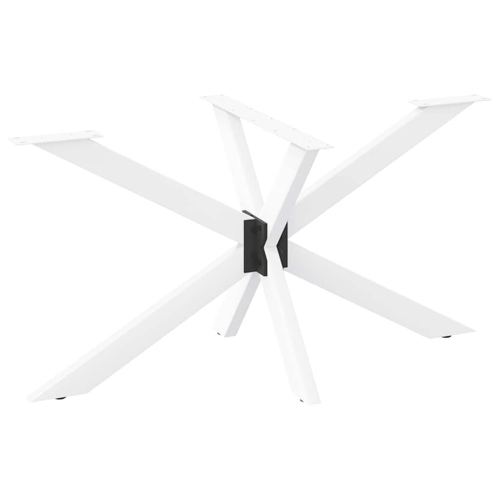 Spisebordsben Edderkopform Hvid 120x68x72 73 Cm Stål