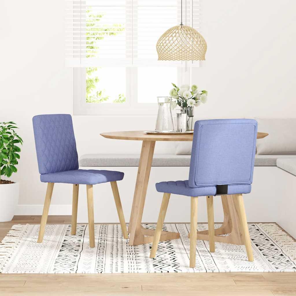 Spisebordsstole 2 stk. Jeans blåt stof