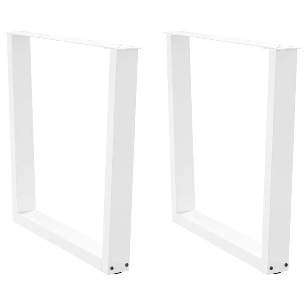 Spisebordsben V Form 2 Stk Hvid 90x72 73 3 Cm Stål