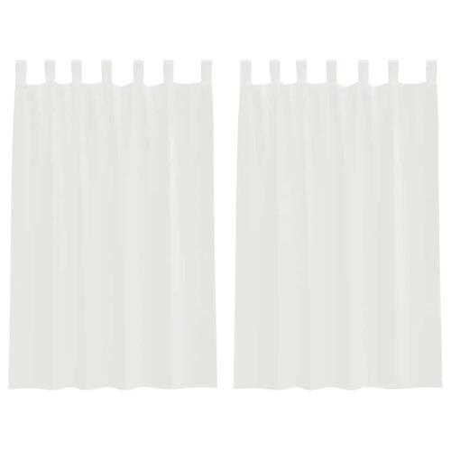 Voile-gardiner med stanglommer 2 stk hvid