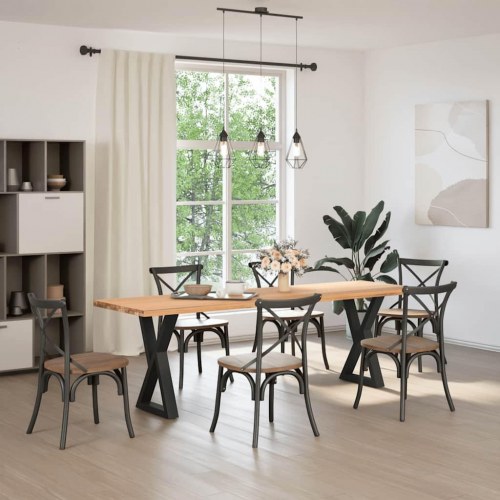 Spisebordsben 2 stk. sort 50x(72-73,3) cm stål