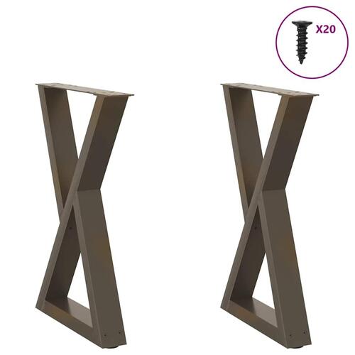 Spisebordsben 2 stk Naturstål 60x(72-73,3) cm Stål