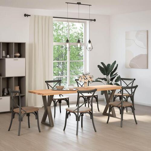 Spisebordsben 2 stk Naturstål 60x(72-73,3) cm Stål