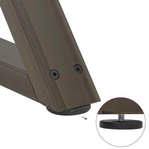 Spisebordsben 2 stk Naturstål 60x(72-73,3) cm Stål